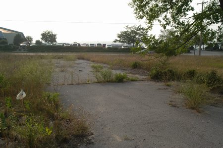 Traverse Drive-In Theatre - Driveway With Bay In Background